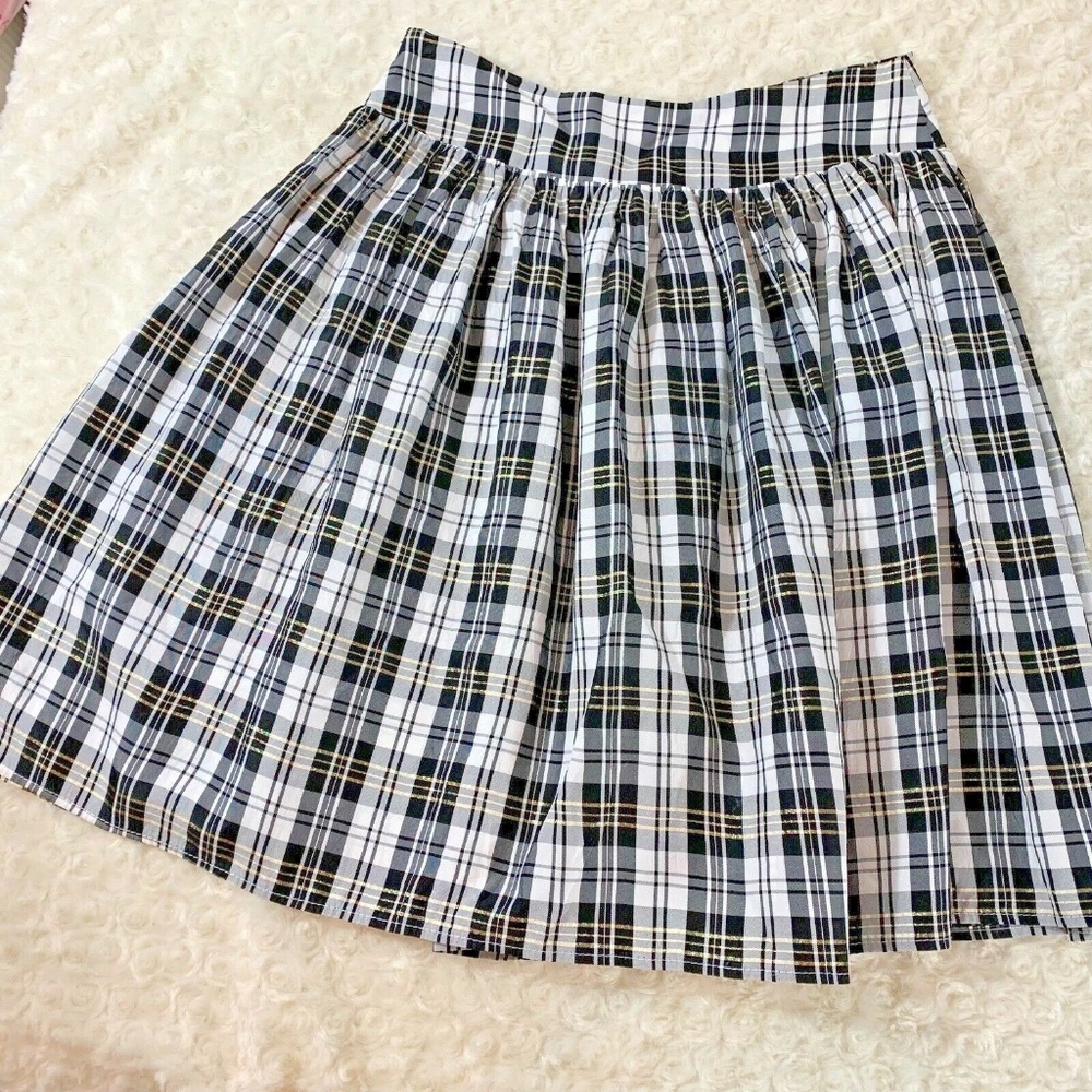 Necessary Objects Sz XS Skirt black white with gol - Picture 1 of 3